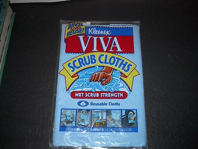 Kleenex VIVA Reusable Scrub Cloths 6 Pack  1996  NOS Great for Home and Auto New