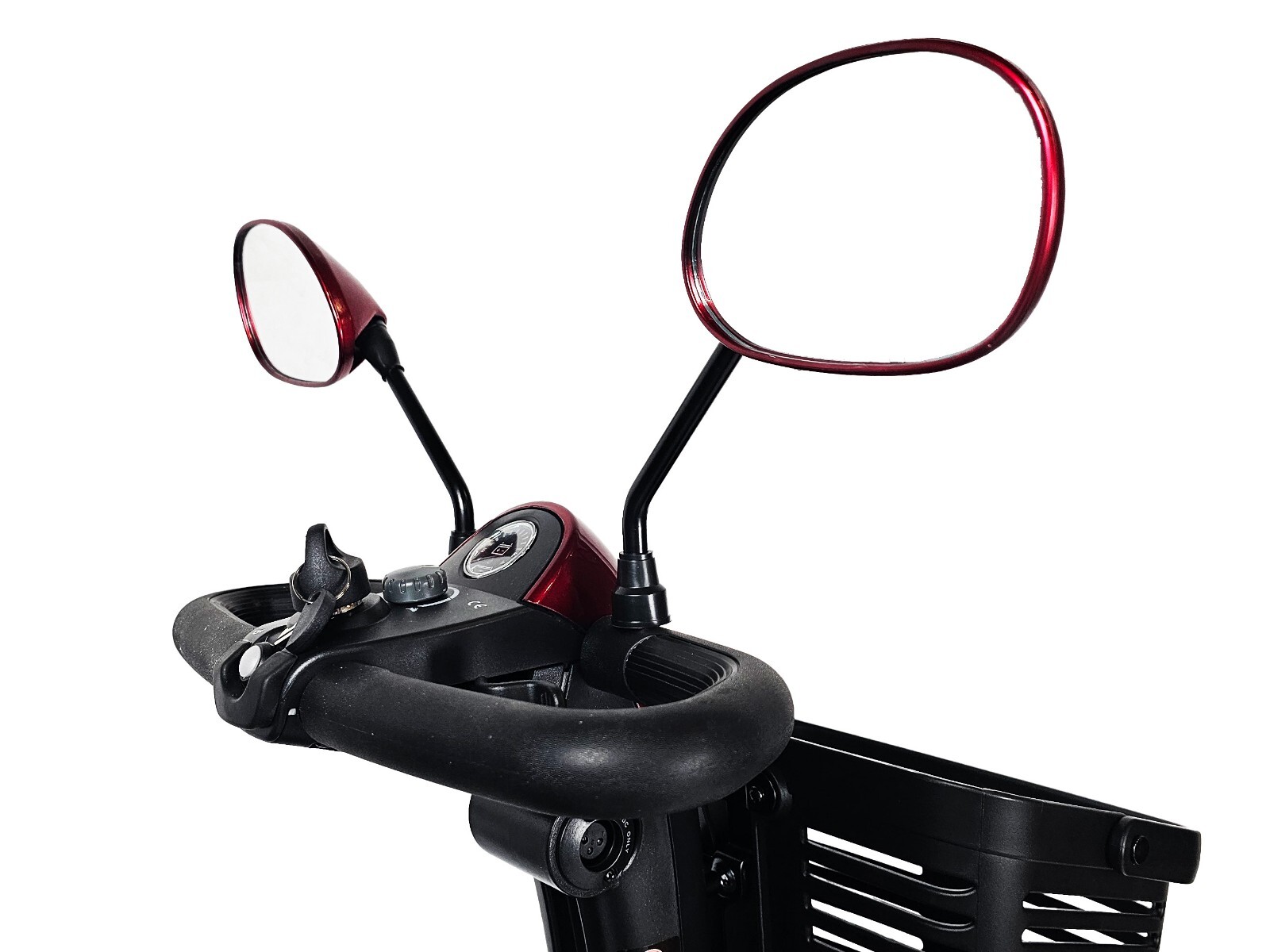 Foldable Folding Scooter Rear Basket & Rear View Mirror Pair BUNDLE - RED