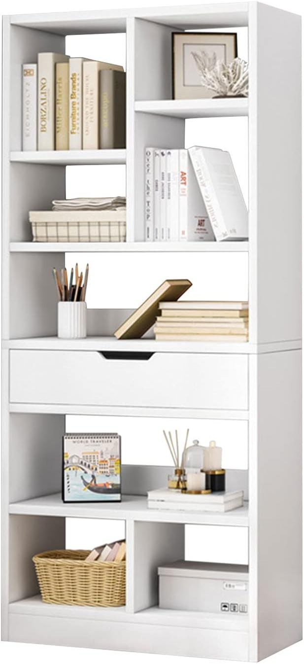 Wooden Open Shelf Bookcase 51" Height Freestanding Display Storage Cabinet
