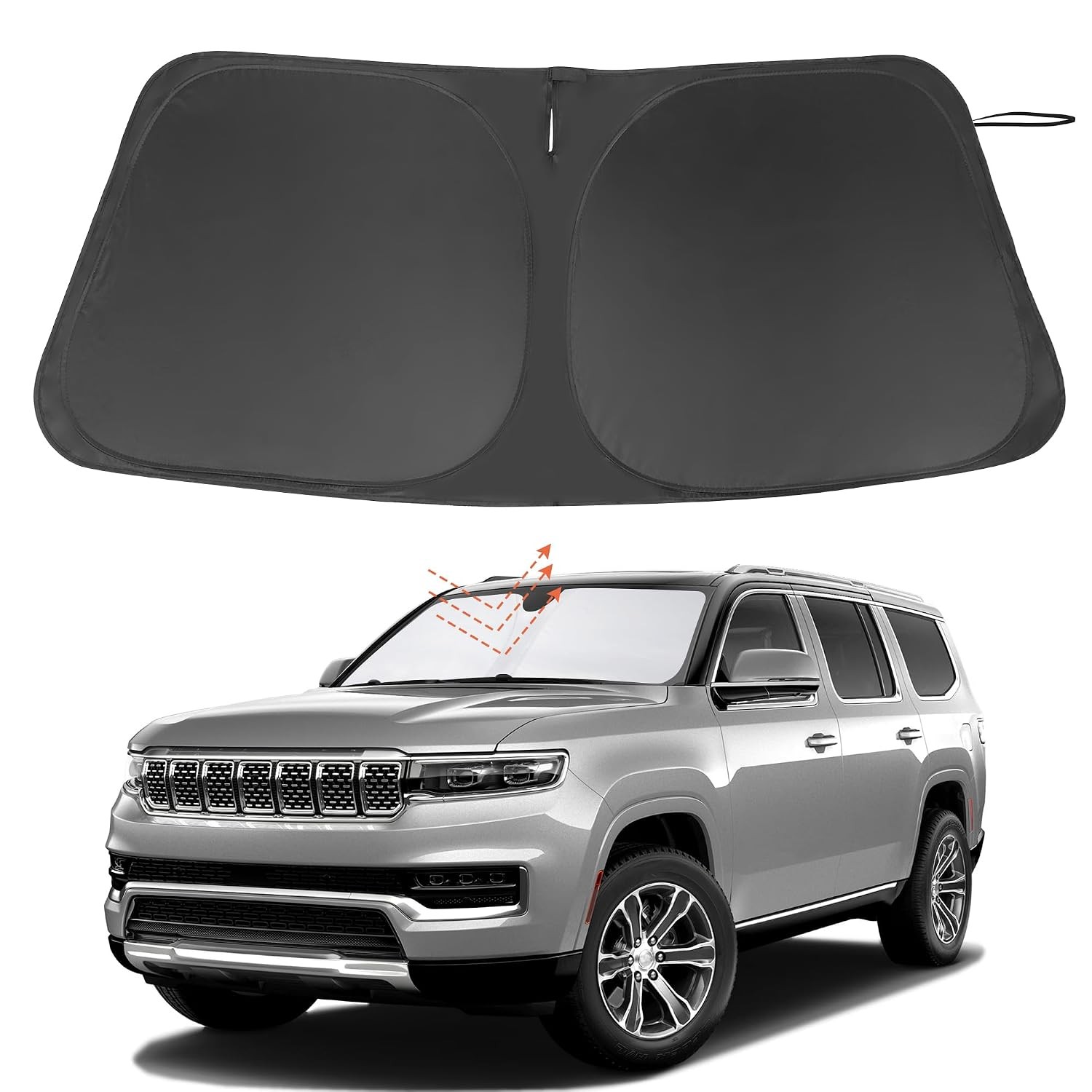 Custom Fit Windshield Sun Shade for 2022-2026 Jeep Wagoneer Sun Screen