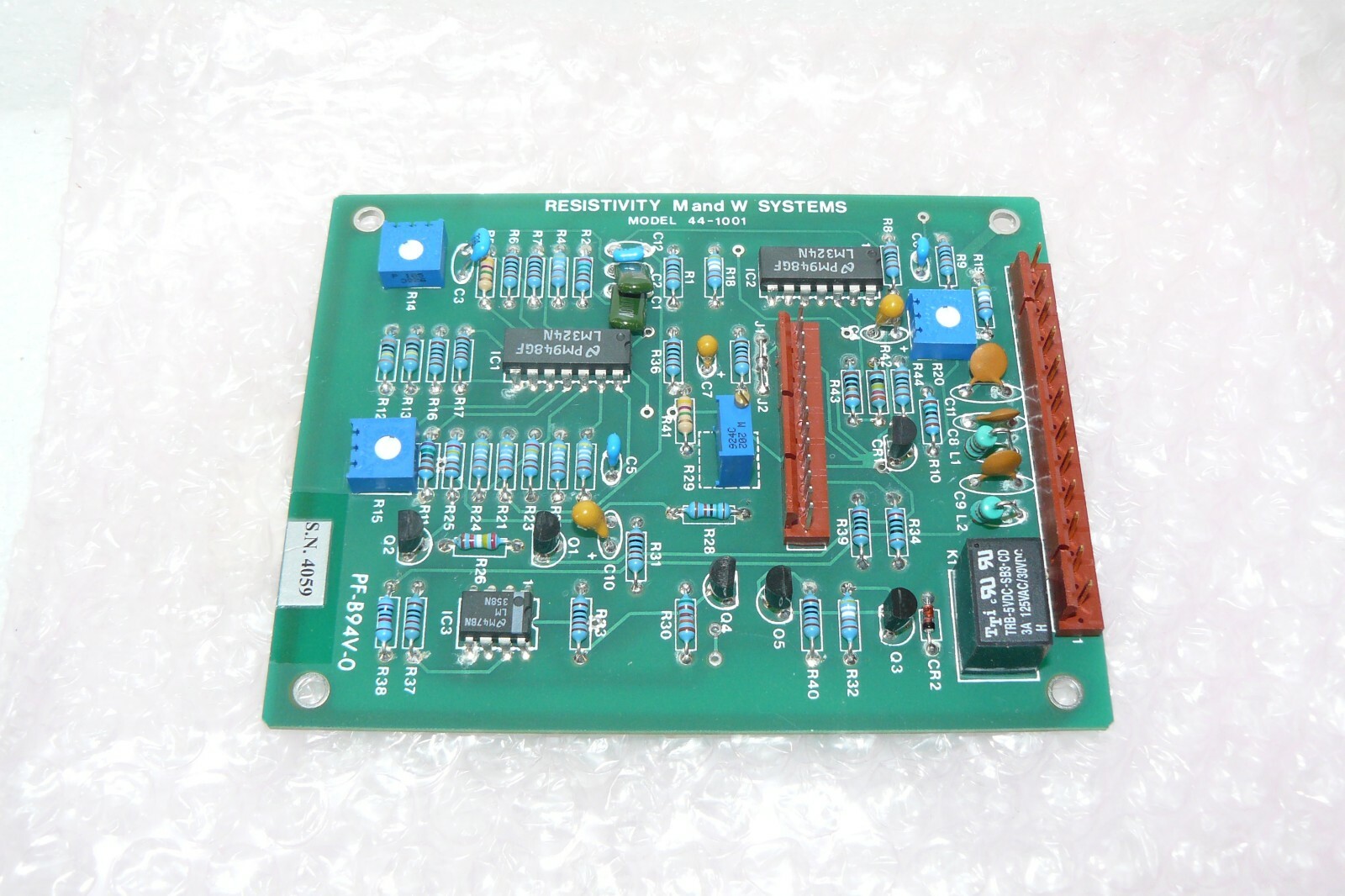 NEW M&W SYSTEMS 44-1001 PCB BOARD RESISTIVITY 228-022-1720
