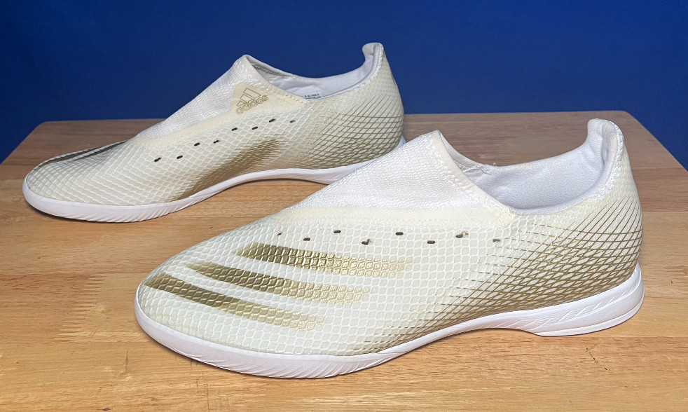Adidas Men's Indoor Soccer X Ghosted | White/Gold | Size 12