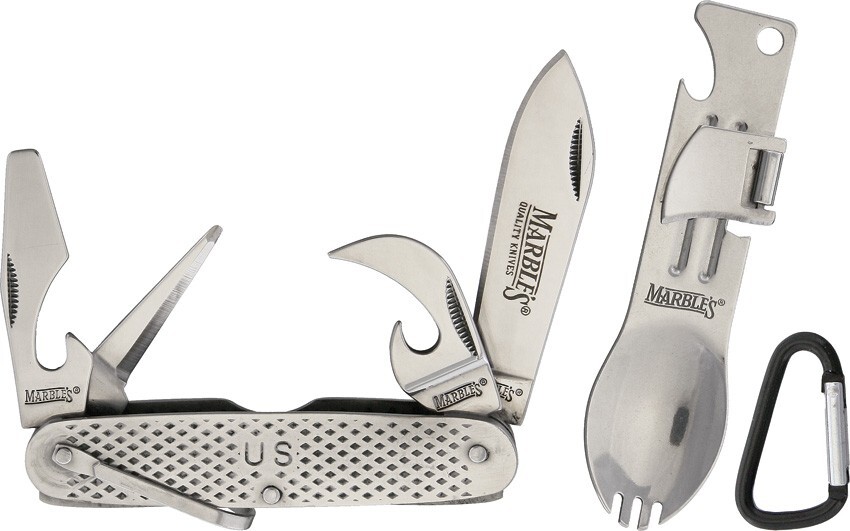 Marbles Camper  Friend Multitool Combo 2.5" Stainless Spoon Folding Knife 390