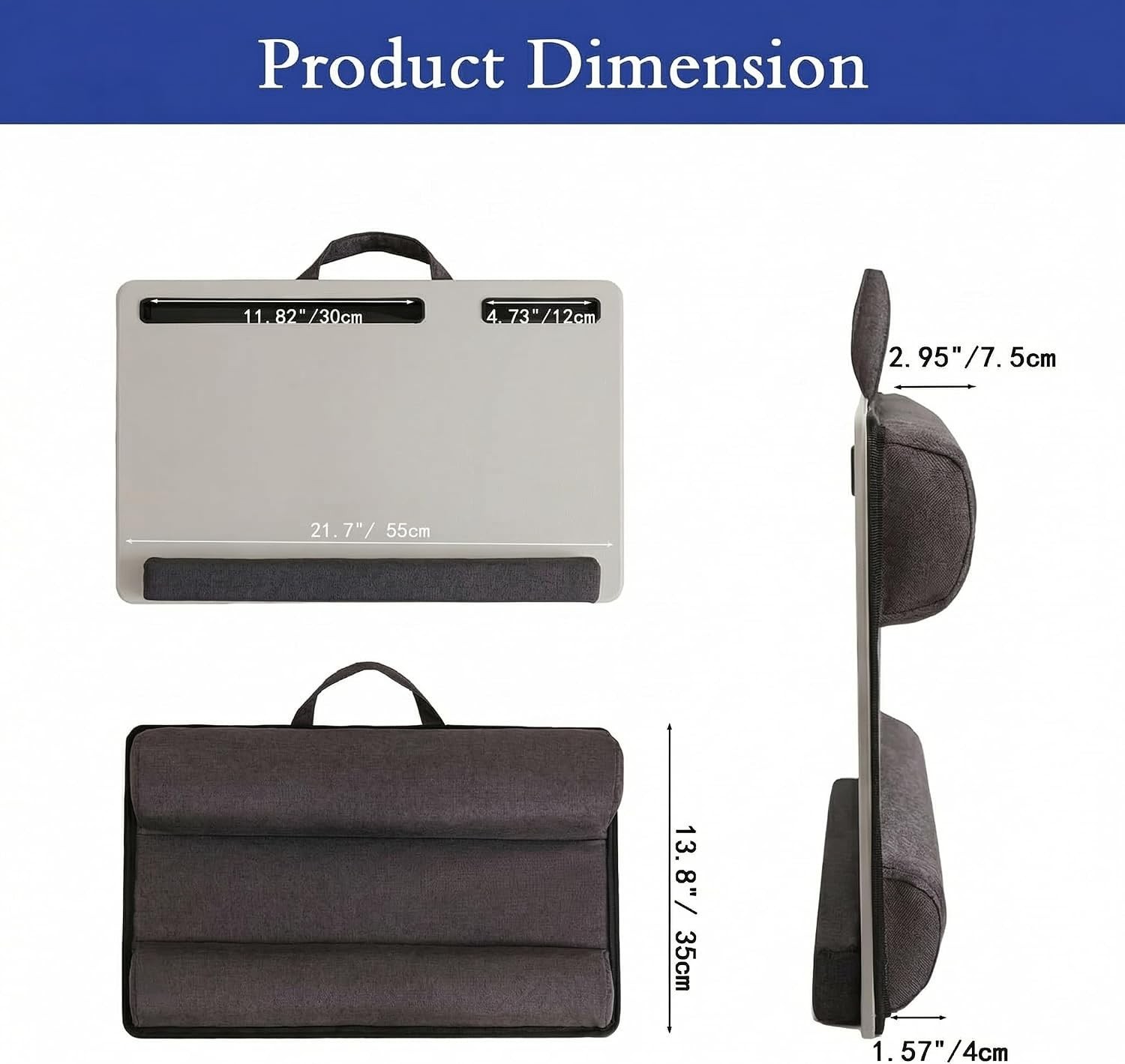 Ergonomic Lap Desk with Mouse Pad and Wrist Rest