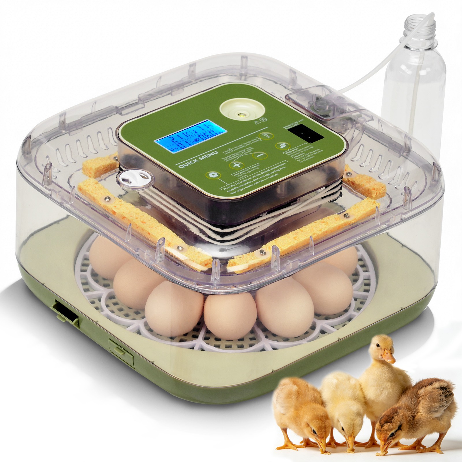 12 Egg Incubator with Automatic Egg Turning Egg Hatching Temp & Humidity Control
