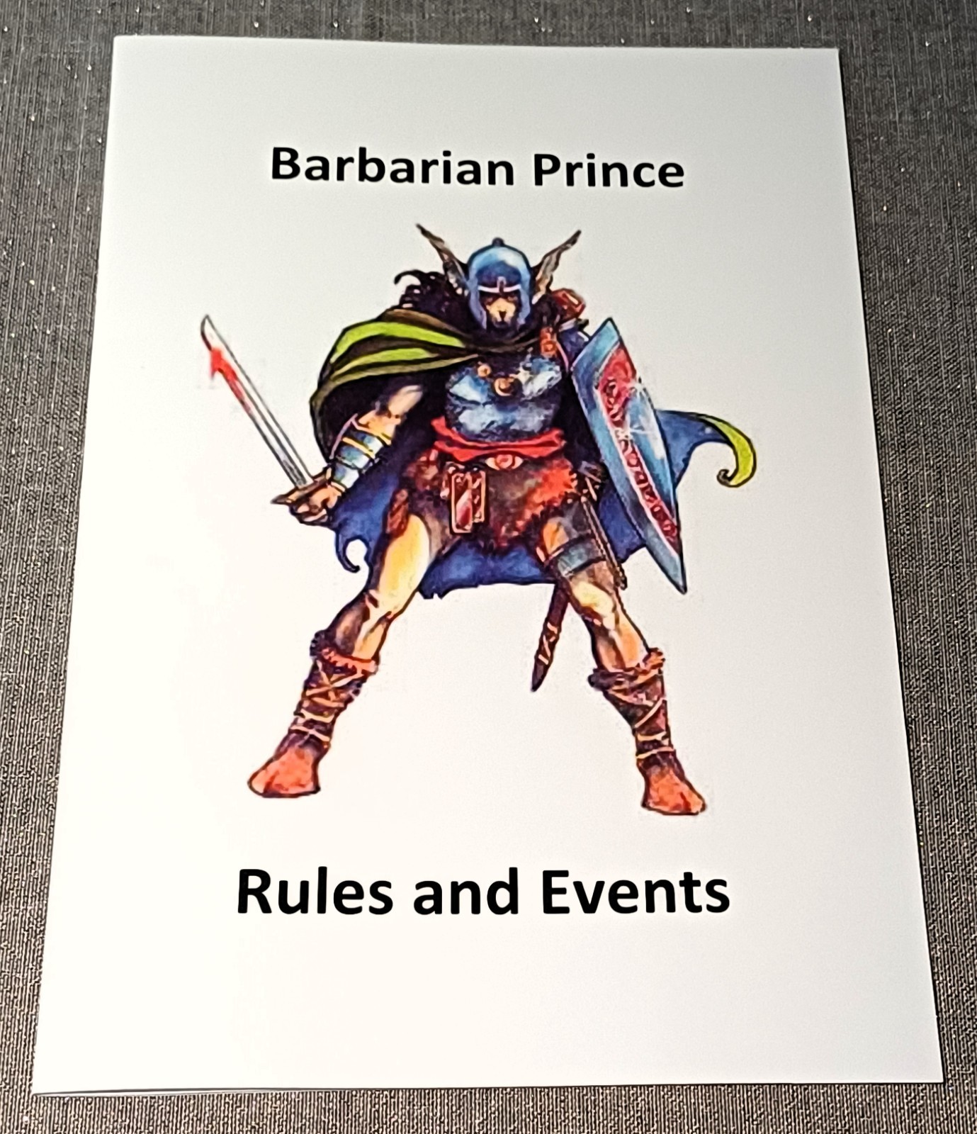 *NEW* Barbarian Prince, Solo, complete game, A3 map + rules book + reference..