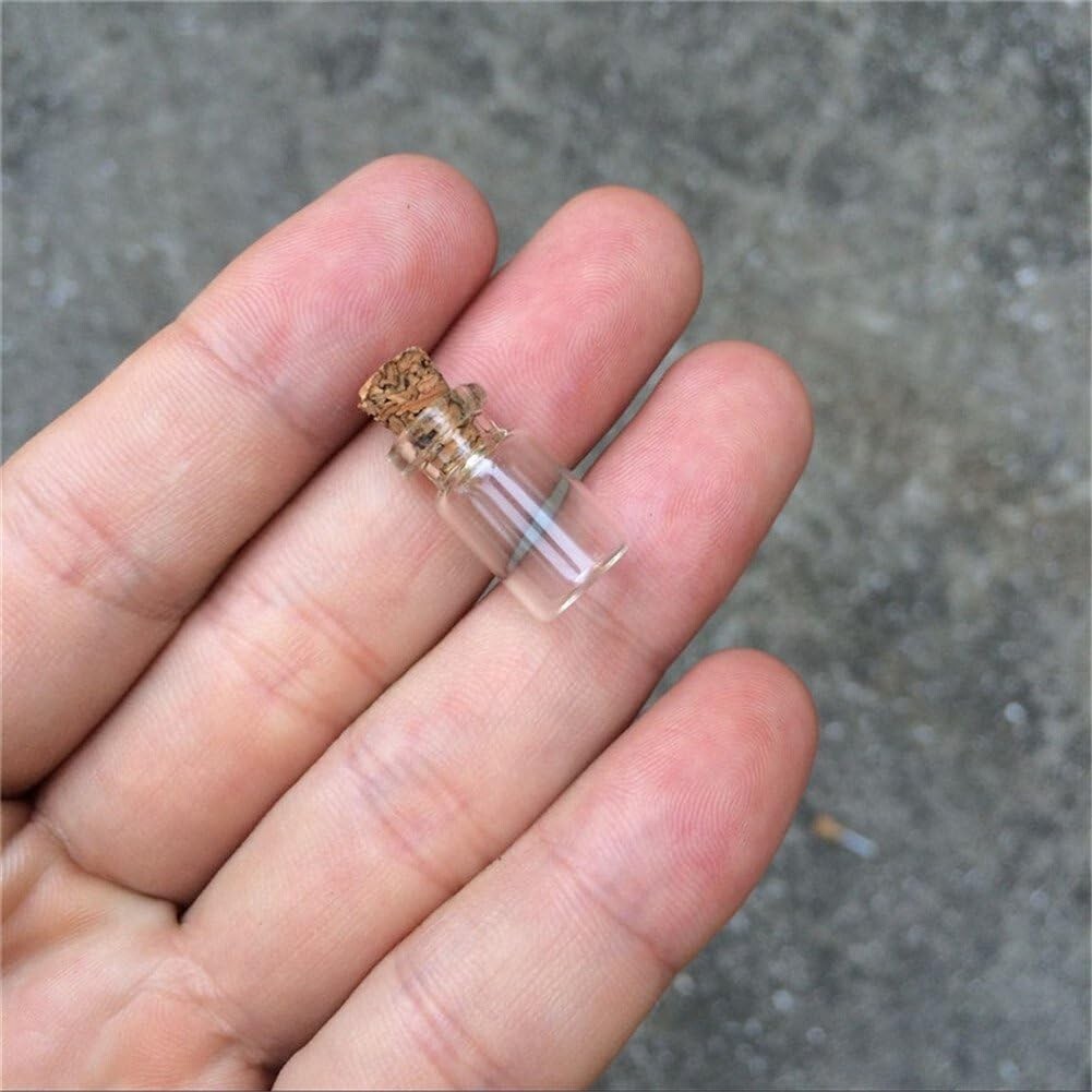 100pcs 0.5ml Clear Mini Glass Bottles Empty Tiny Small Vials Jar w/ Cork Stopper