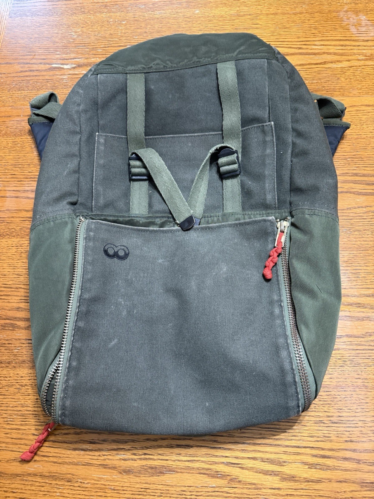 Vintage Military Backpack Rucksack Canvas Green