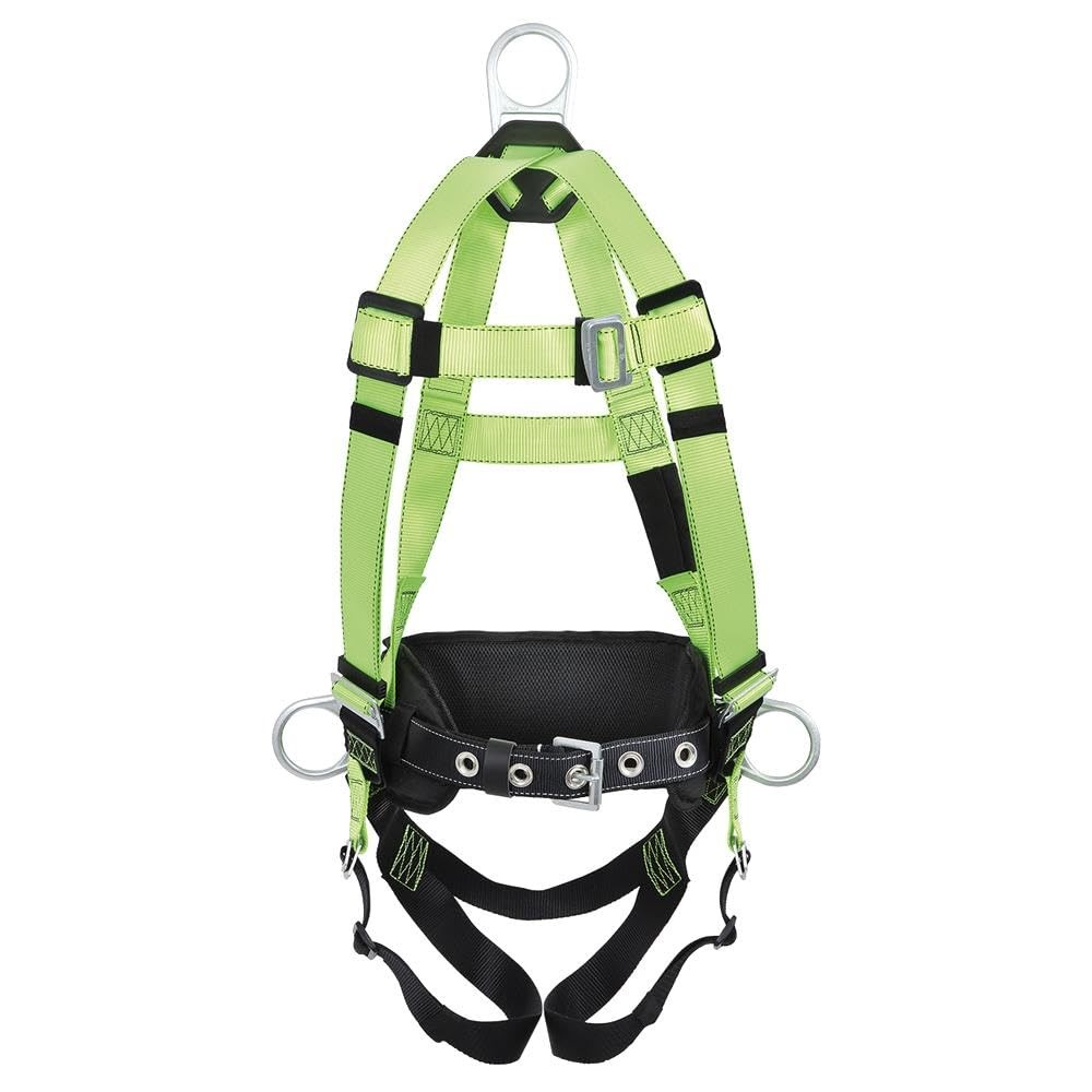 Peakworks Fall Protection Full Body Safety Harness with Positioning Belt, Pad...