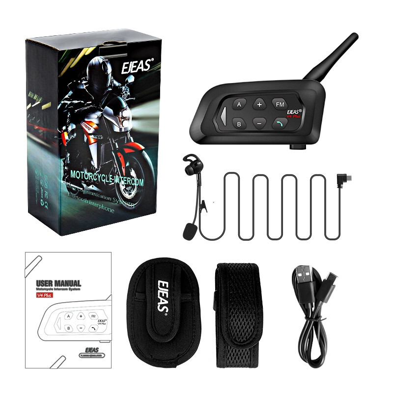 4pcs Full Duplex Football Referee Bluetooth Headset Intercom Talk Same Time