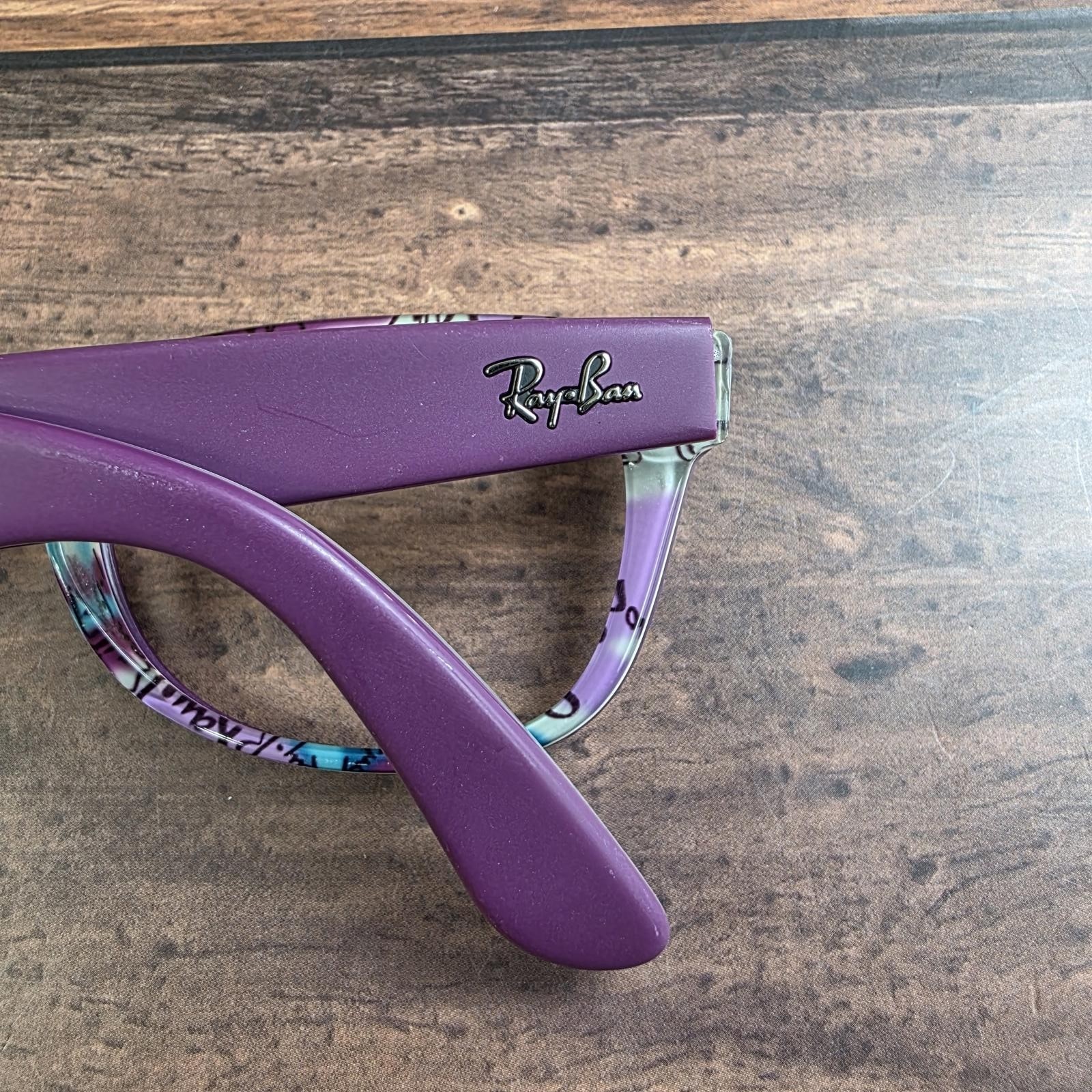 Ray-Ban RB 5184 5408 Purple New Wayfarer Eyeglasses 52-18-145 Graffiti Print