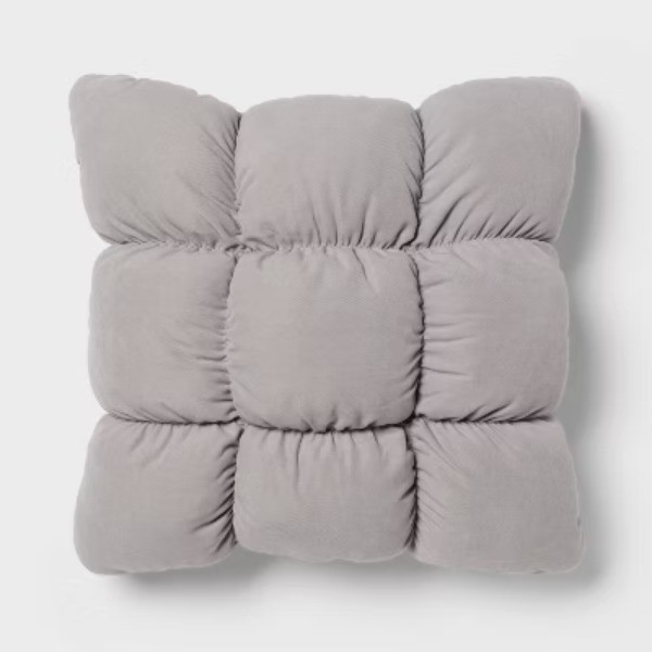 RE Dec Square Throw Pillow Gray