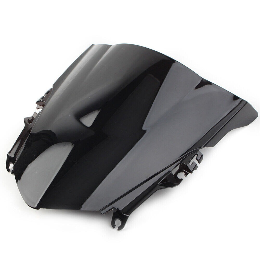 Black Double Bubble Windshield Windscreen Shield ABS For 2013-2015 Honda CBR500R
