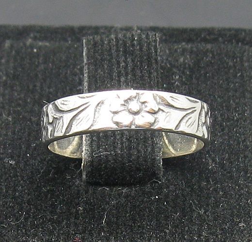 Genuine Sterling Silver Kids Ring Band Flower Solid Hallmarked 925 Handmade