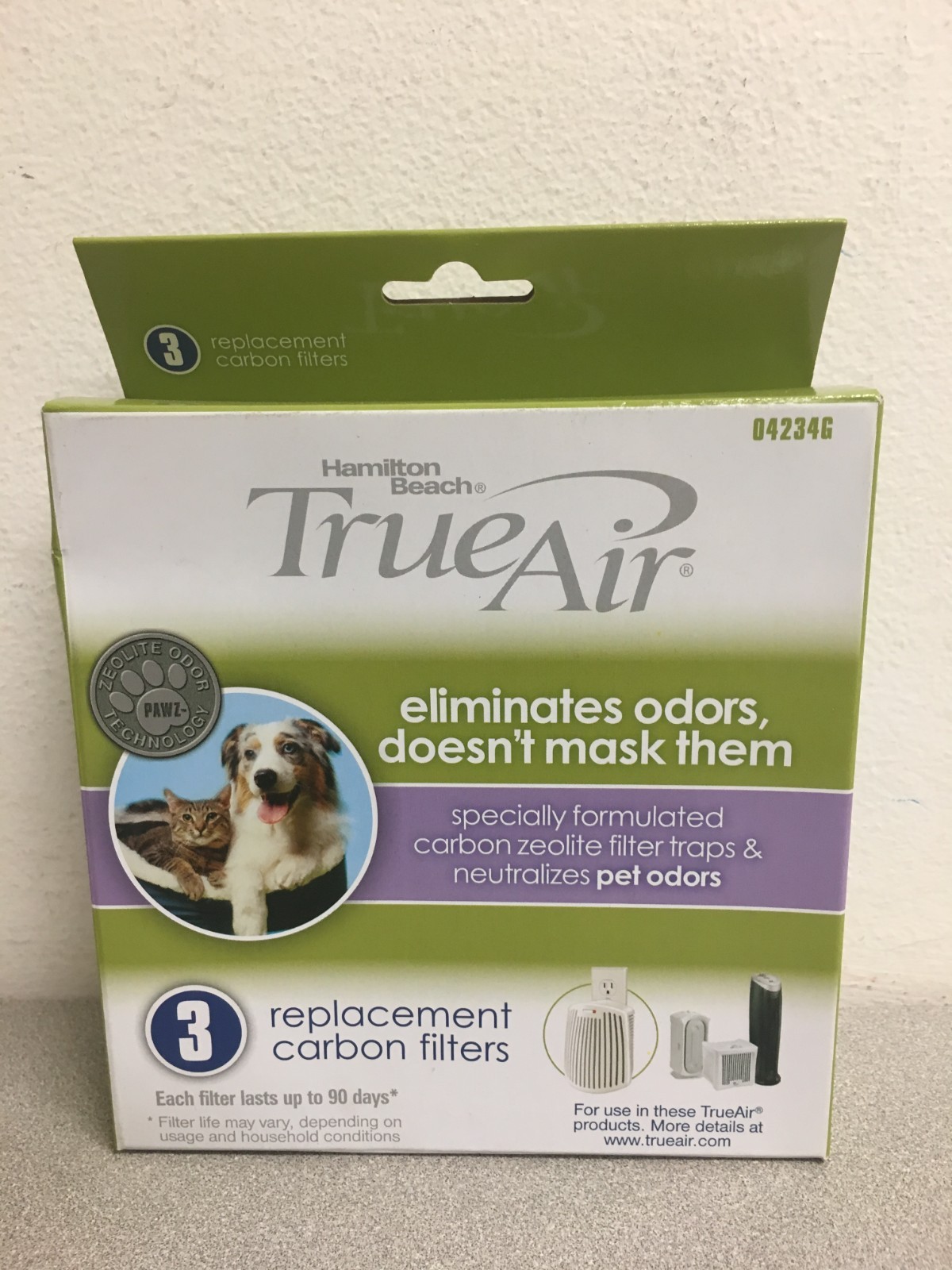 3pk Hamilton Beach True Air 7.25H X 5.78W Square HEPA Replac Carbon Pet Filters