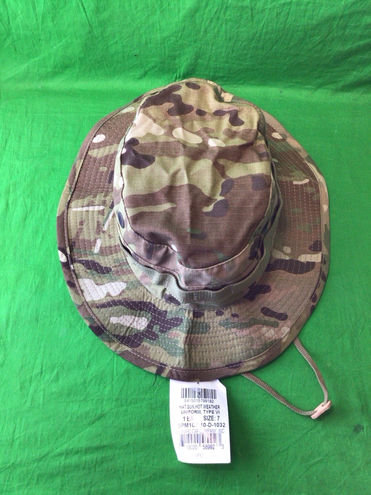 hat sun hot weather type VI US Military Army  Camo Size 7