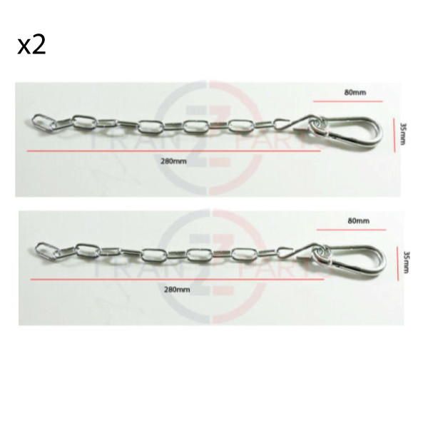 2x Safety 14'' Clip & Chain Snap Carabiner Clip Hook Fifth Wheel Safety Chain