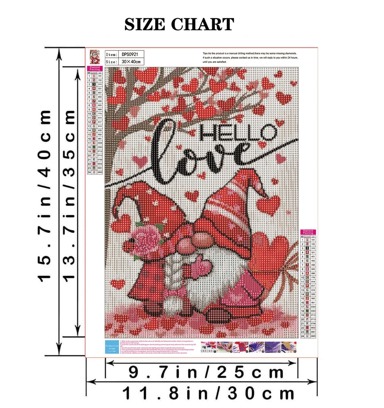 Happy Valentines Gnome Diamond Painting Kits for Adult Beginners,DIY 5D Love ...