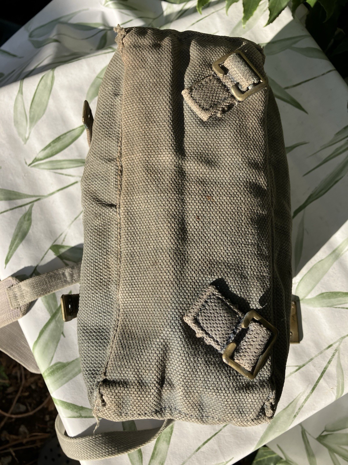 British RAF 37 Pattern Small Pack & Shoulder Strap Satchel Bag Grey Webbing 1952