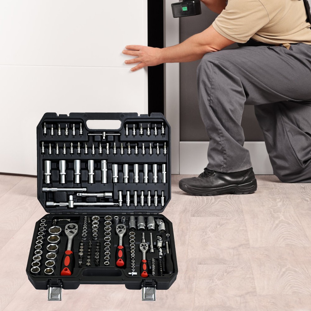 171PC Universal Repair Tool Kit, Socket Ratchet Wrench Set with Toolbox
