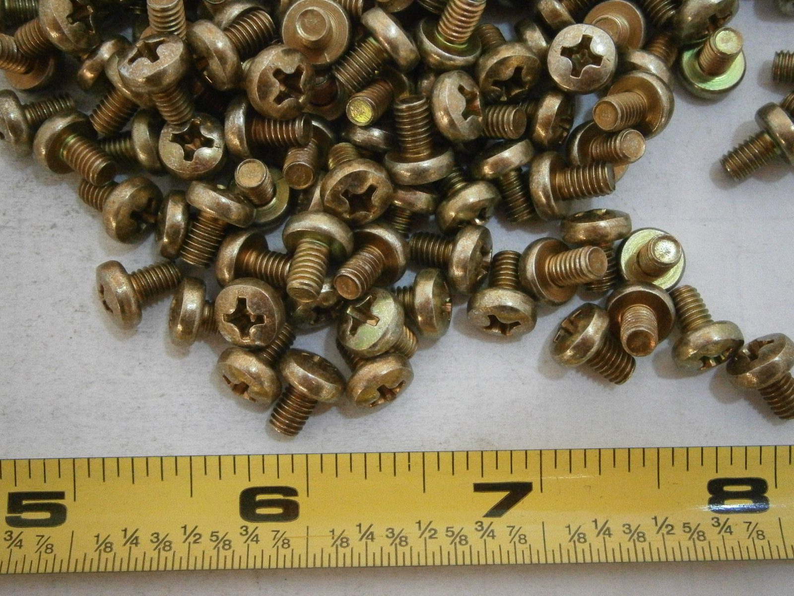 Machine Screws M4 x 6 Phillips Pan Head Steel Yellow Zinc Lot of 75 #3289