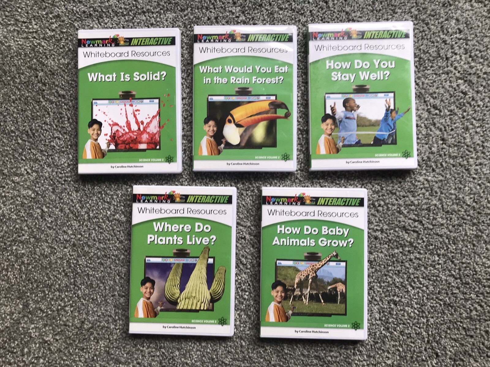 Newmark Interactive Whiteboard Resources Science Vol. 2  5 CD-ROM Set   VG Cond