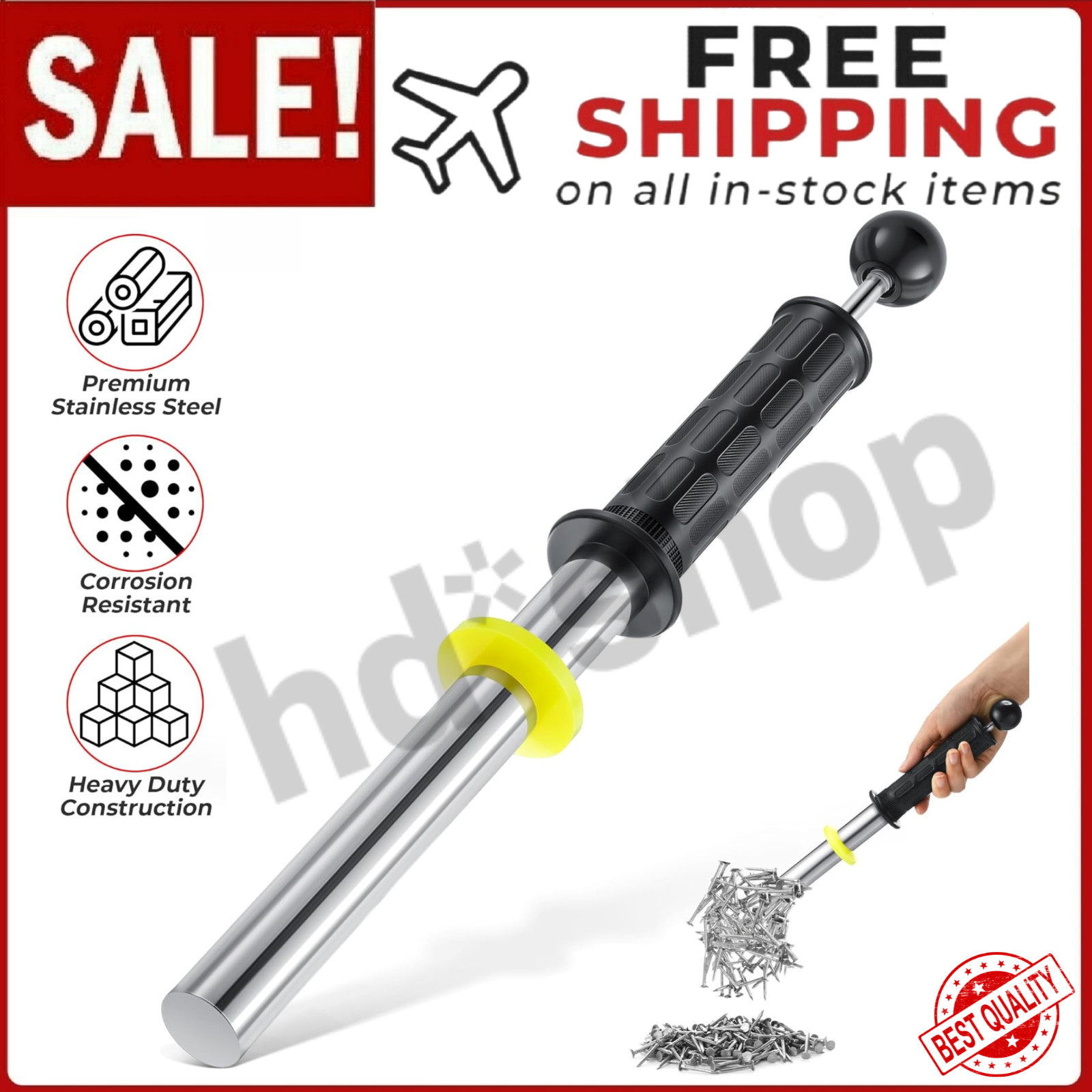 Magnetic Pickup Tool, Magnet Wand with Release Handle, Magnetic Chip Collector