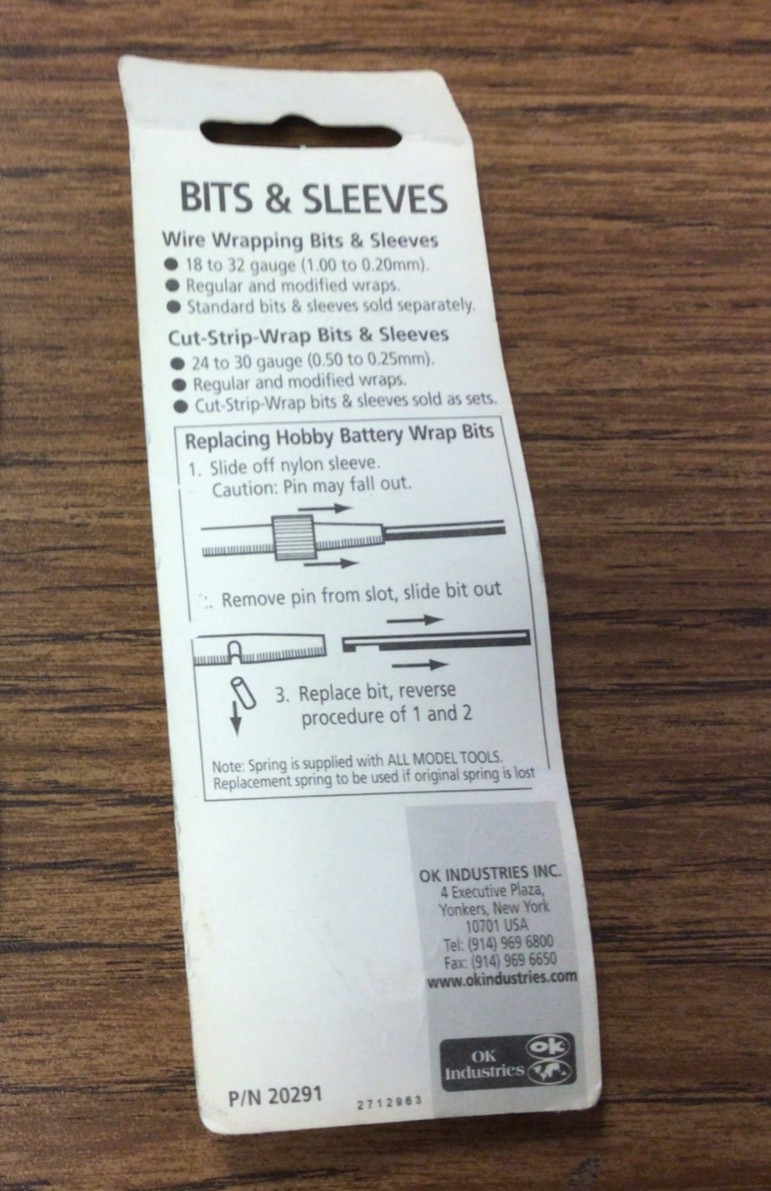 OK INDUSTRIES WIRE WRAP BIT S-224 Brand New In Original Packaging