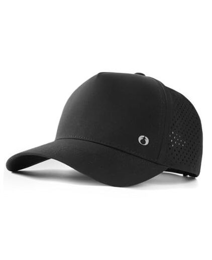 Quick Dry Trucker Hat Breathable Laser Cut Mesh-Back Baseball Cap Black