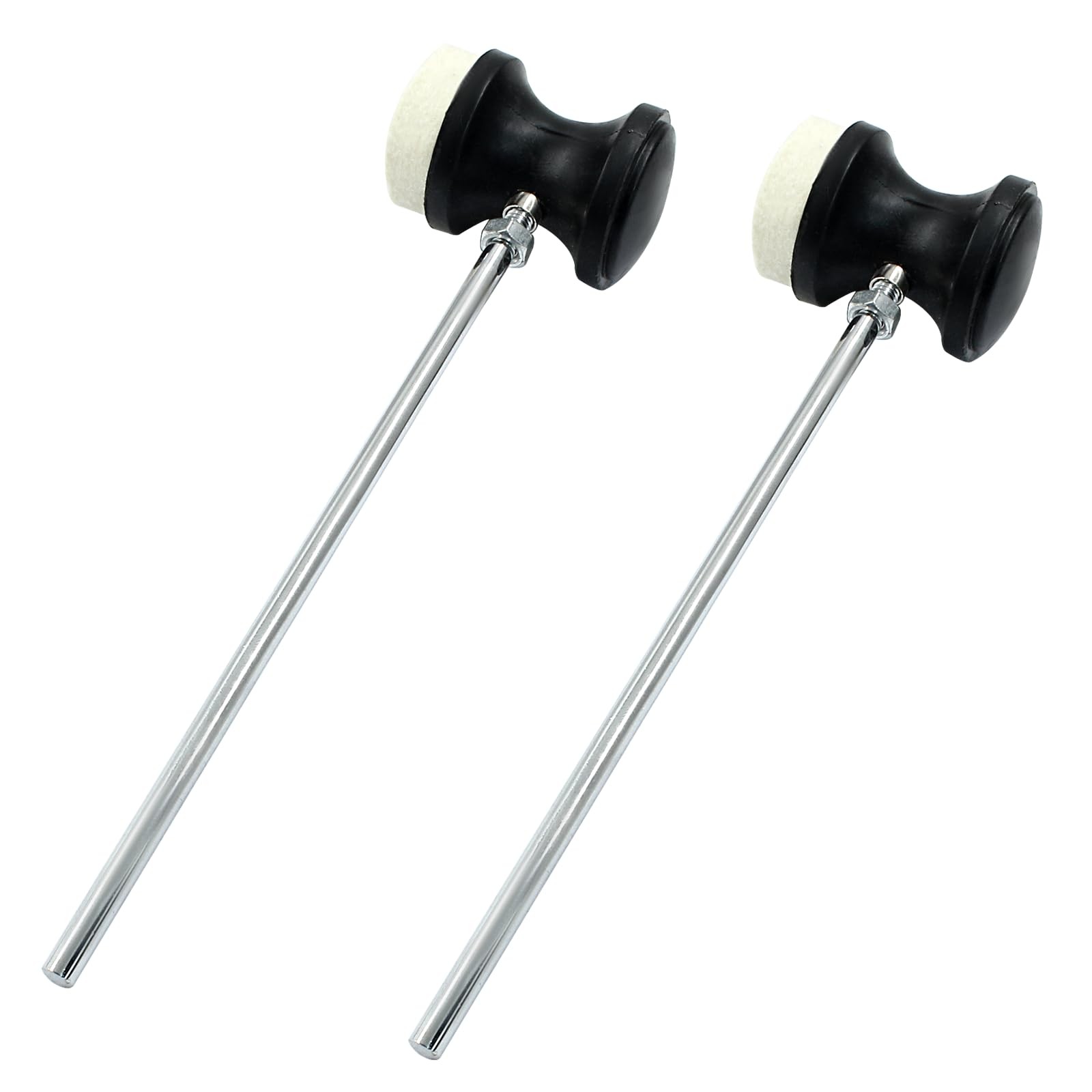 Hordion 2Pcs Bass Drum Pedal Beater Double Sided, Kick Dual Sided