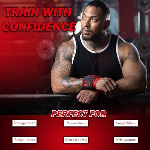 Wrist Wraps for Weightlifting 18” Premium Quality Wrist Support 18" Solid Red