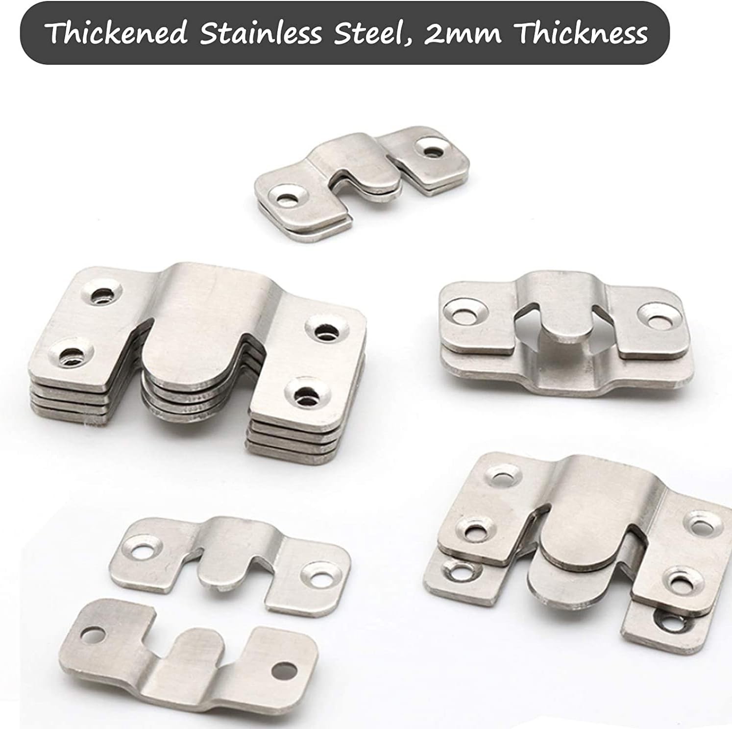 Flush Mount Bracket, Interlocking Photo Frame Hook 56 x Large 6Pairs, Silver