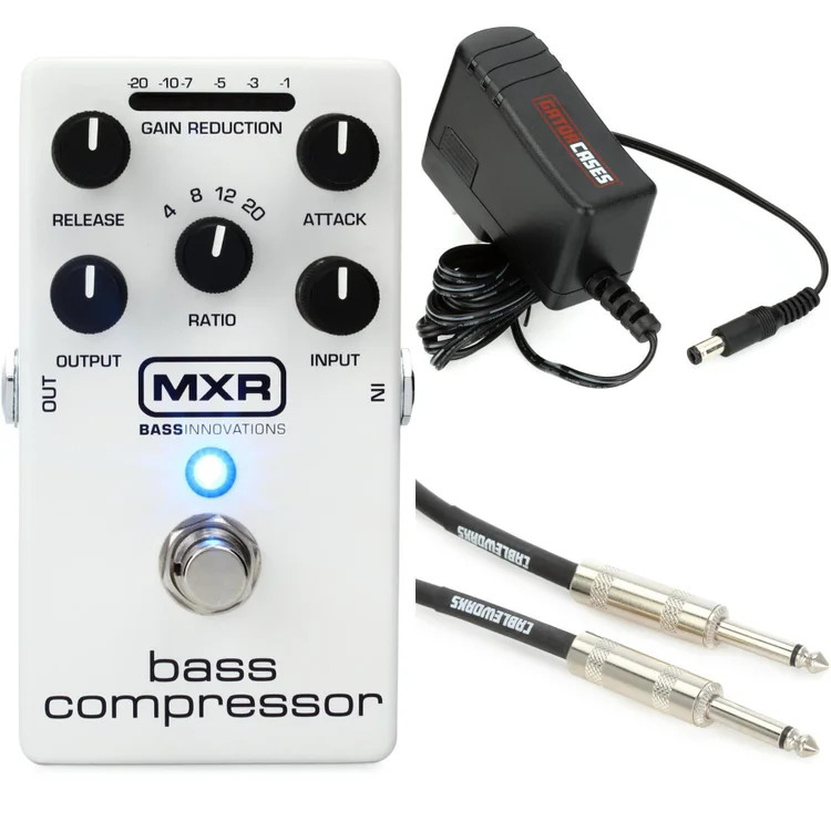 MXR M87 Bass Compressor Pedal with Cable and Power Supply