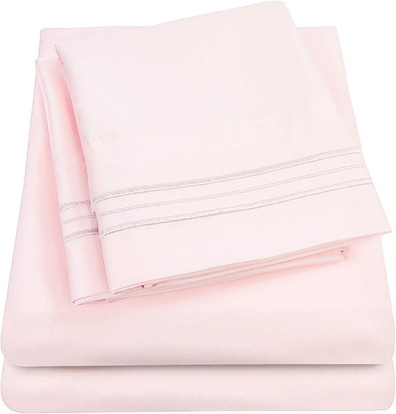 1500  Collection Twin XL Sheet Sets Pale Pink -  Piece Bed Sheets and Pillowcase