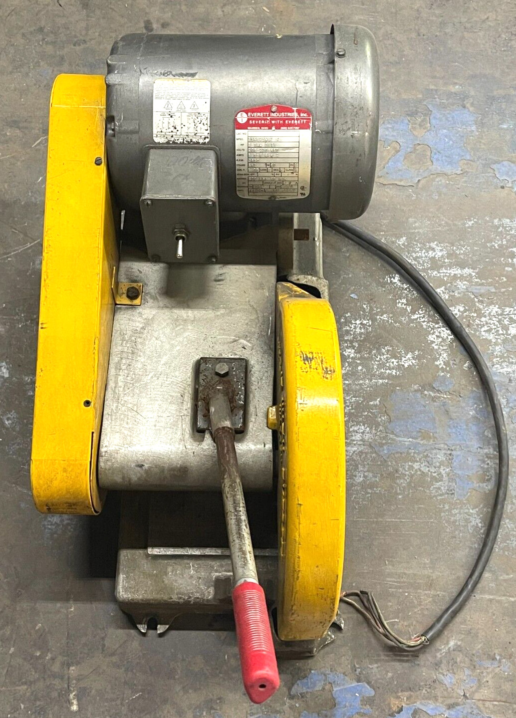 EVERETT INDUSTRIES MODEL 10S 10" DRY STRAIGHT CUT SAW W/ 35G025W071G1 3HP MOTOR