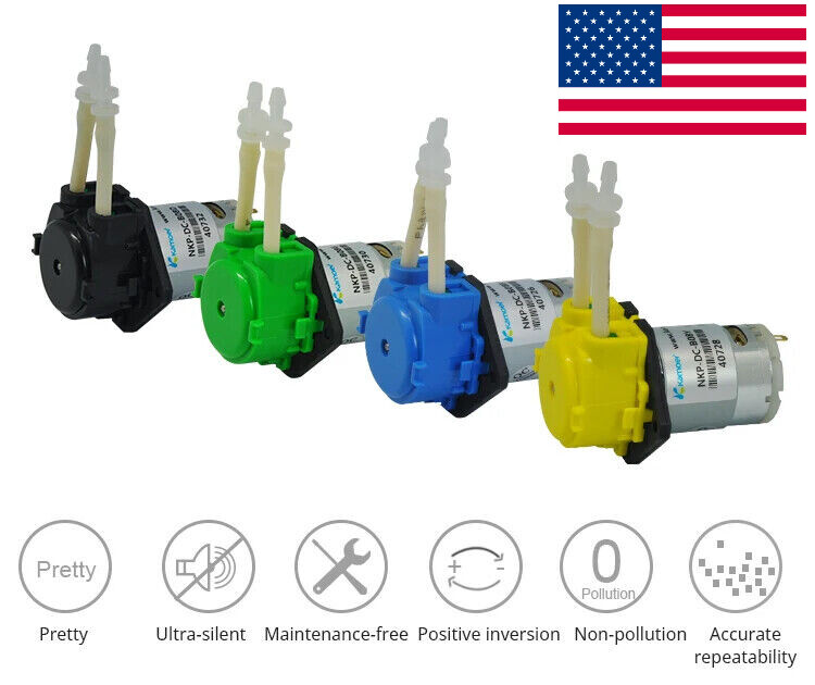 NKP Peristaltic Pump 6V/12V/24V DC Motor Low Flow Dosing Pump W/ Silicone / BPT