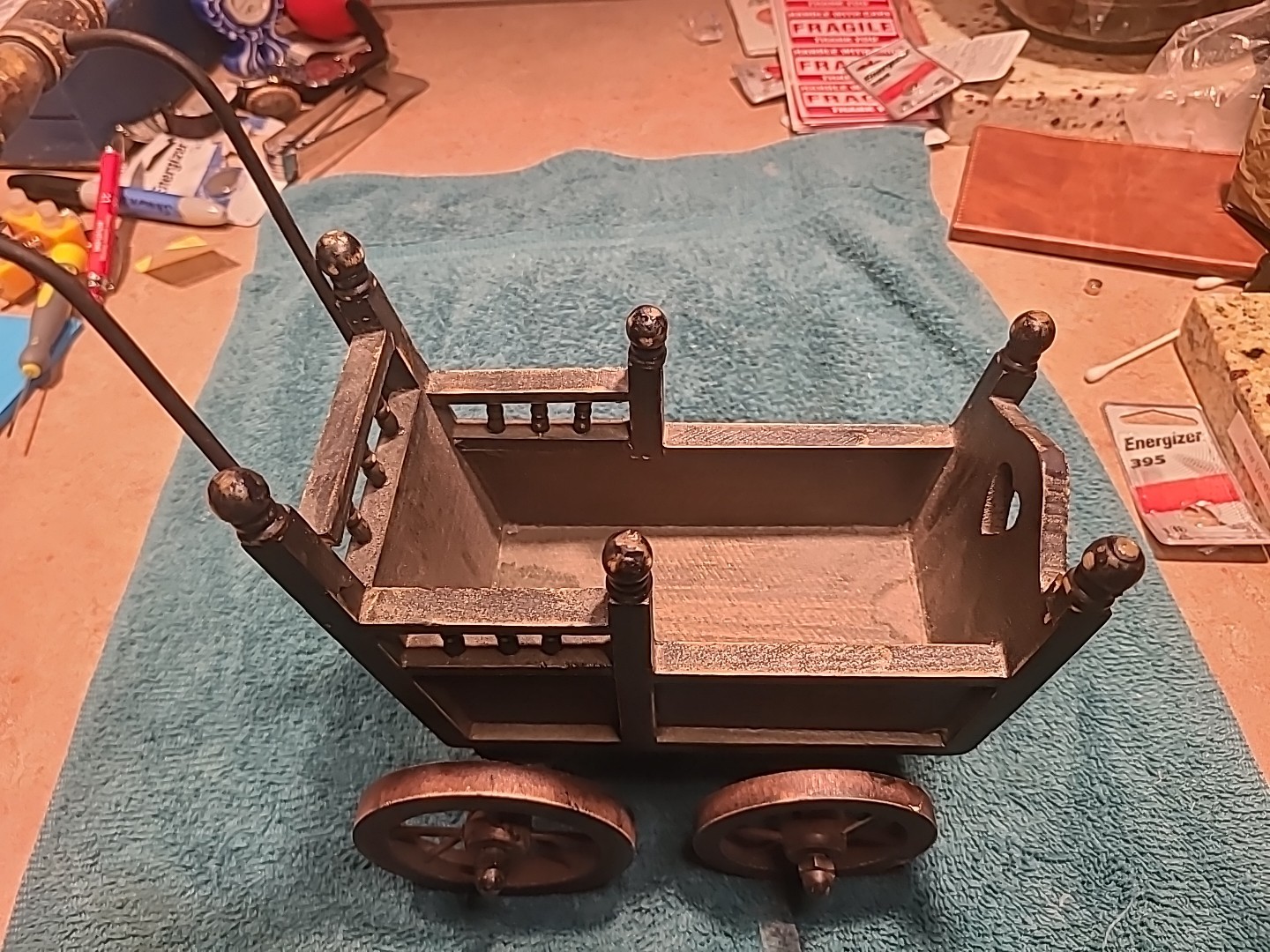 8" Wooden Baby Stroller