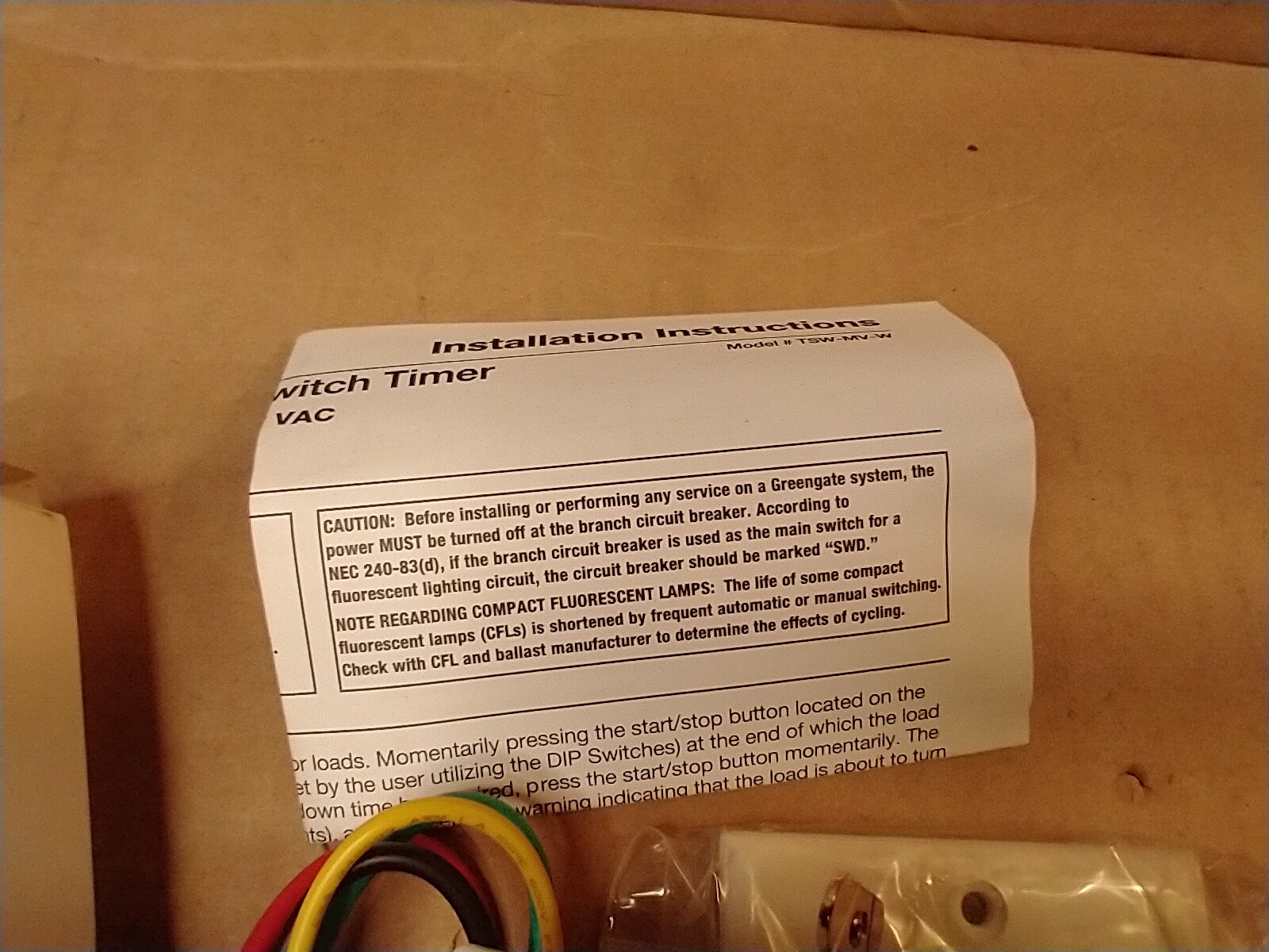 Cooper Lighting TSW-MV-W White Digital Wall Switch Timer 120/277V Greengate