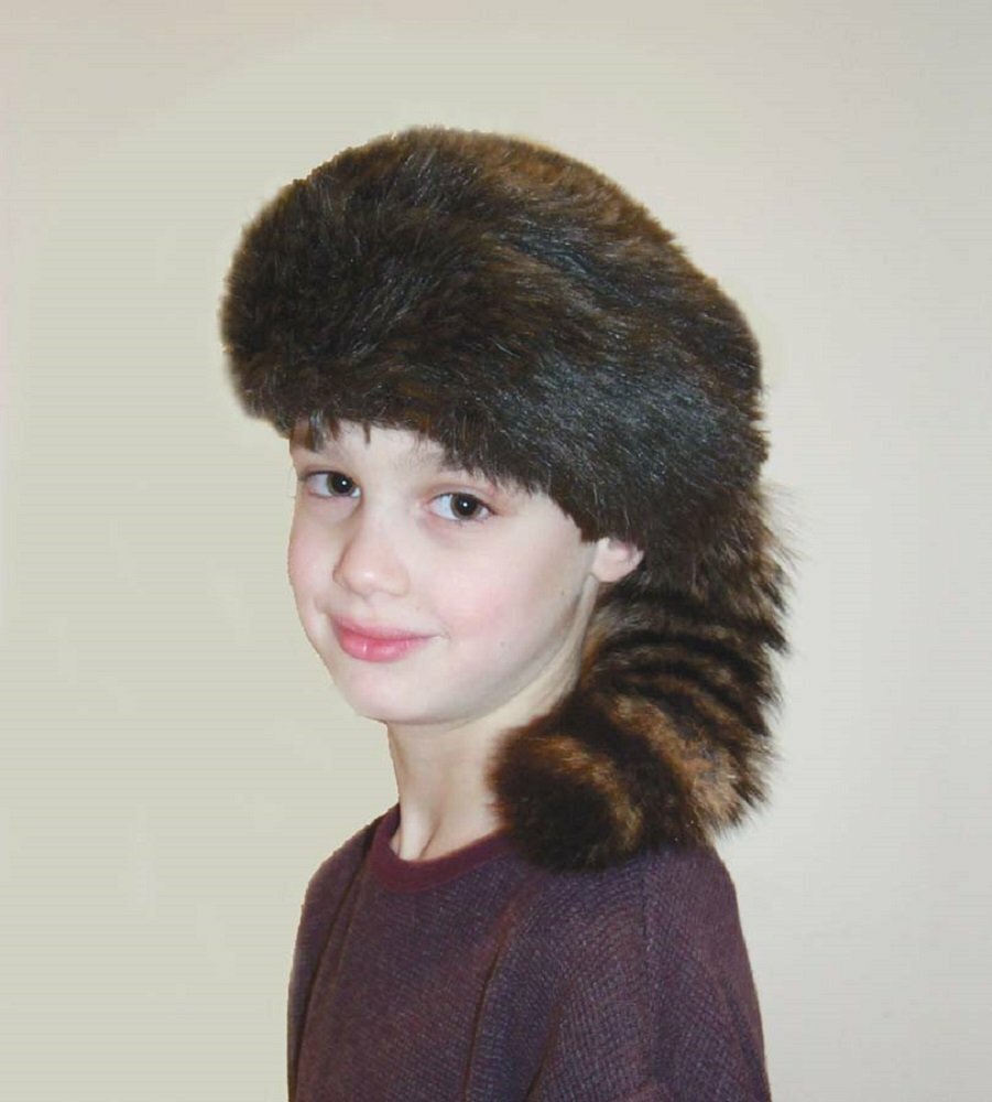 COONSKIN CAP Real Tail Adult Youth Raccoon Coon Hat Davy Crocket Daniel Boon