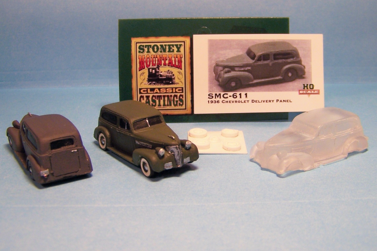 SMC-611 1936 Chevy Delivery Panel  1/87-HO Scale Clear Resin Kit (unfinished)