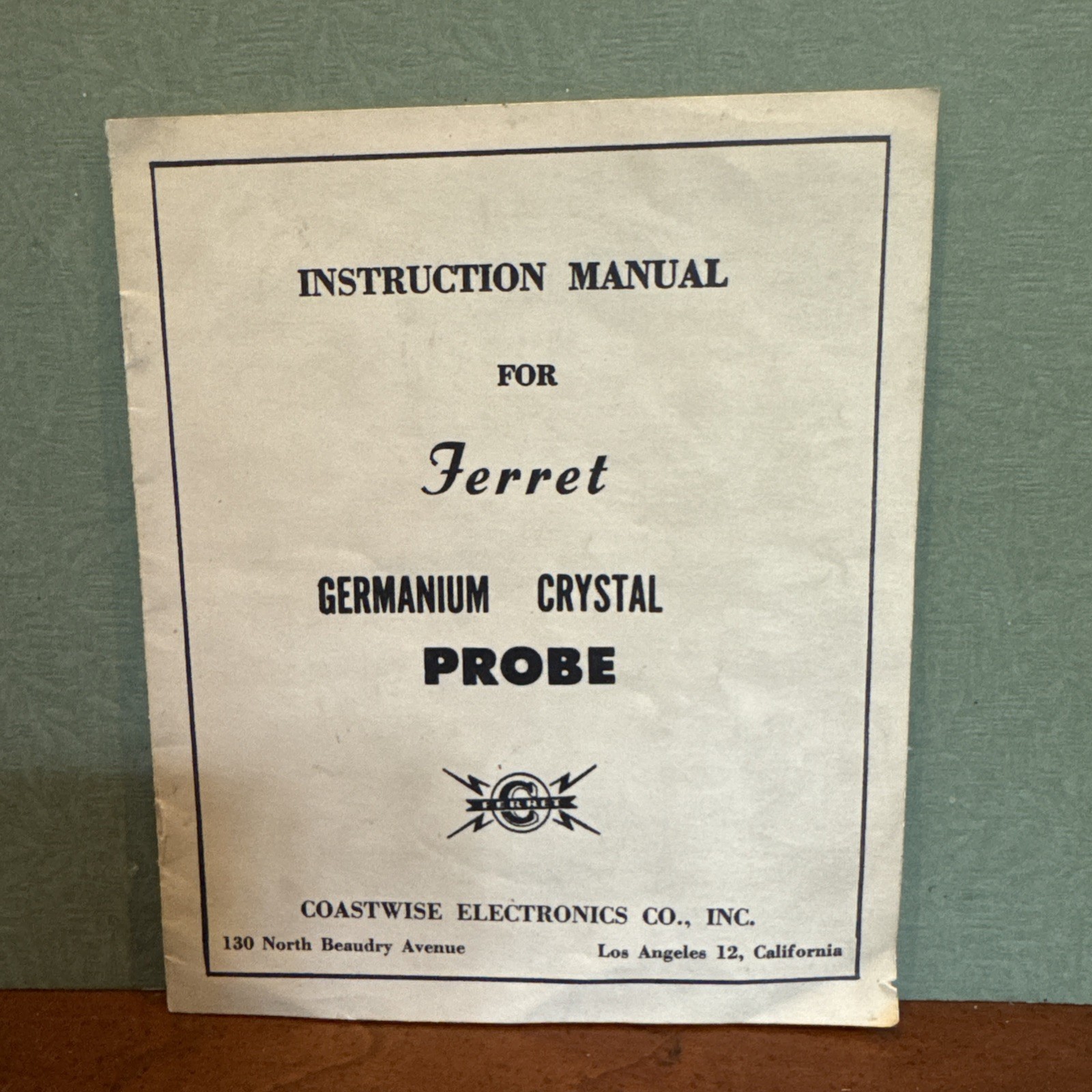 ferrret germanium crystal probe instruction manual w/ schematic