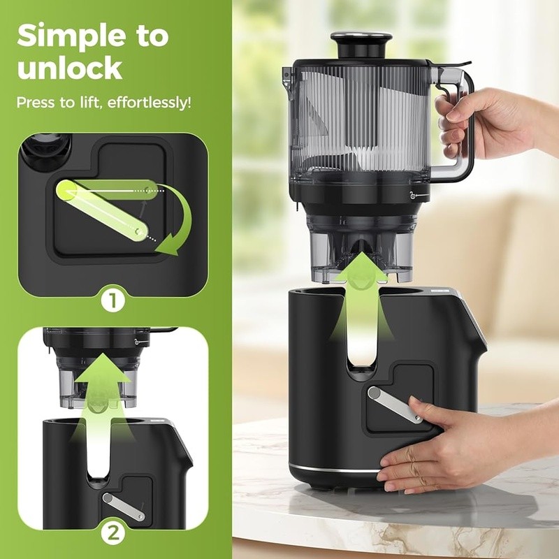 Whole Fruit Juicer 100oz Large Capacity Cold Press Auto-Reverse Quiet Clean New