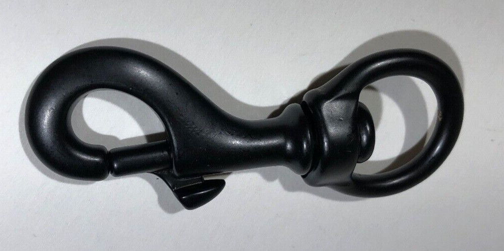 (5) Black Powder Coated Solid Brass Bolt Snaps 3/4"