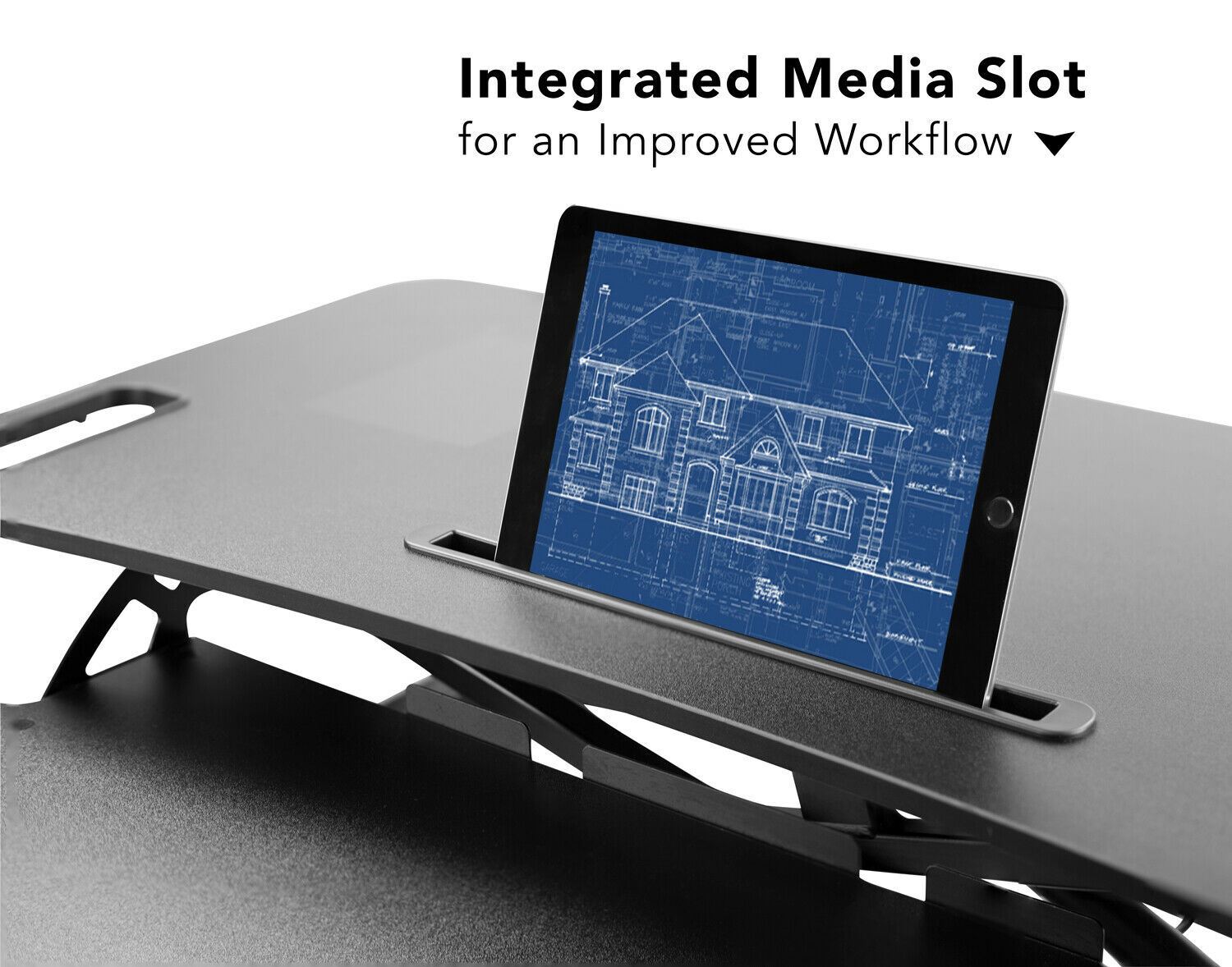 Mount-It! Standing Desk Converter | Height Adjustable 37 Inches Wide | Open Box