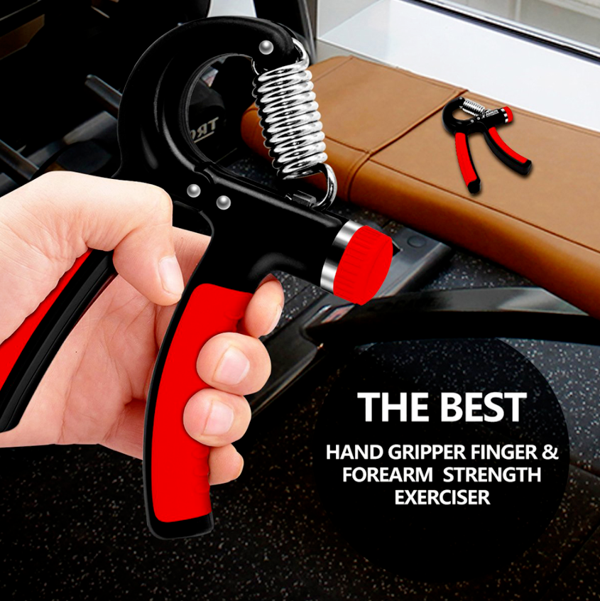 Hand Grip Strength Power Trainer Gripper Strengthener Adjustable Gym Exerciser