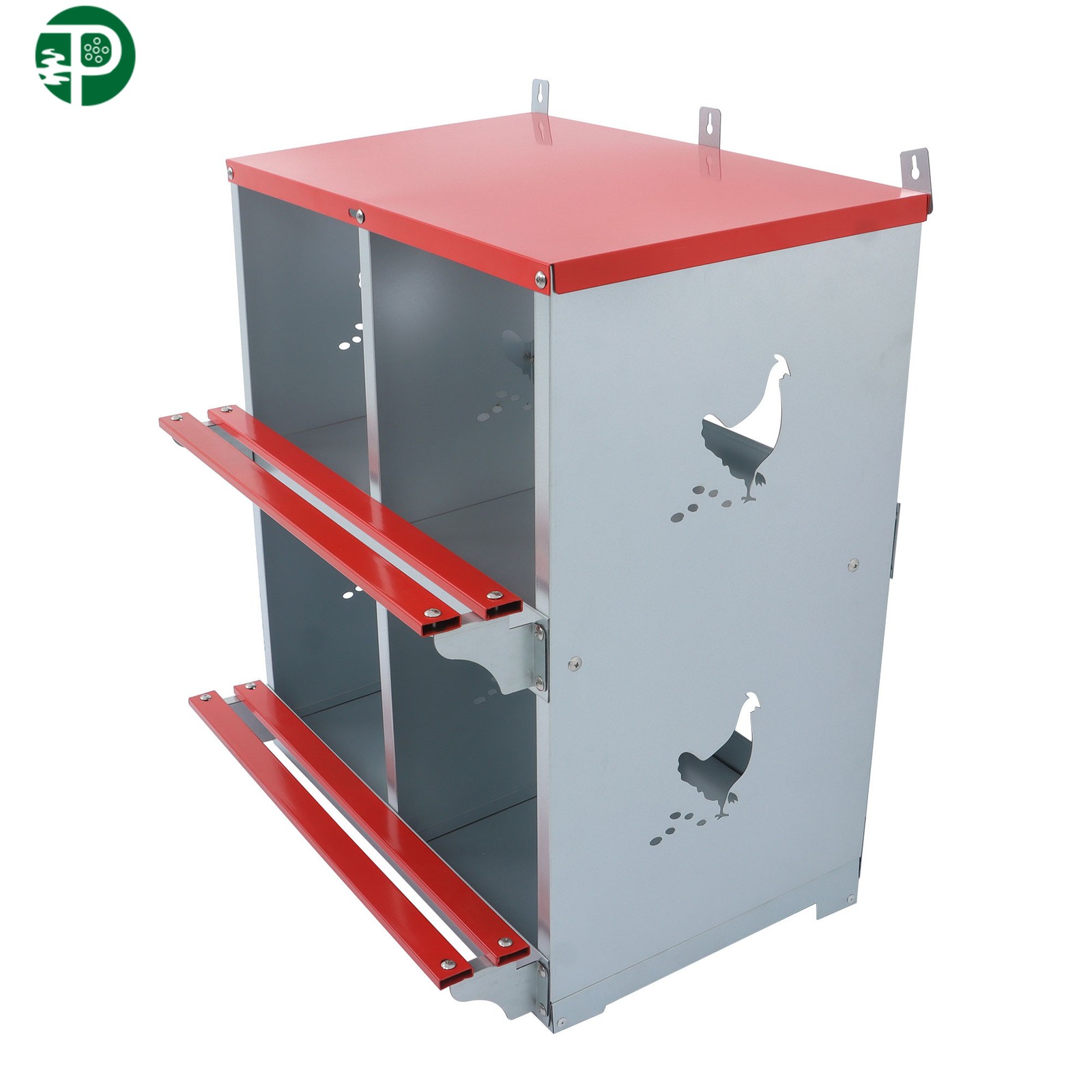 Metal Poultry Nest Box Chicken Nesting Boxes 4 Compartment For Hens Wall Mount