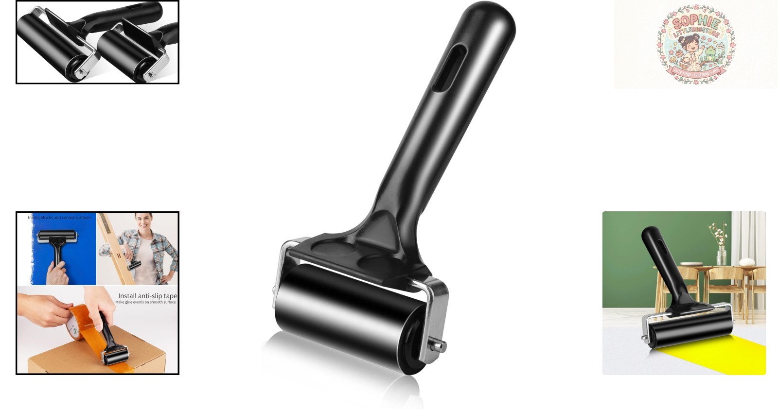 2.2 Inch Rubber Brayer Roller Tool for Effortless Printmaking & Crafting