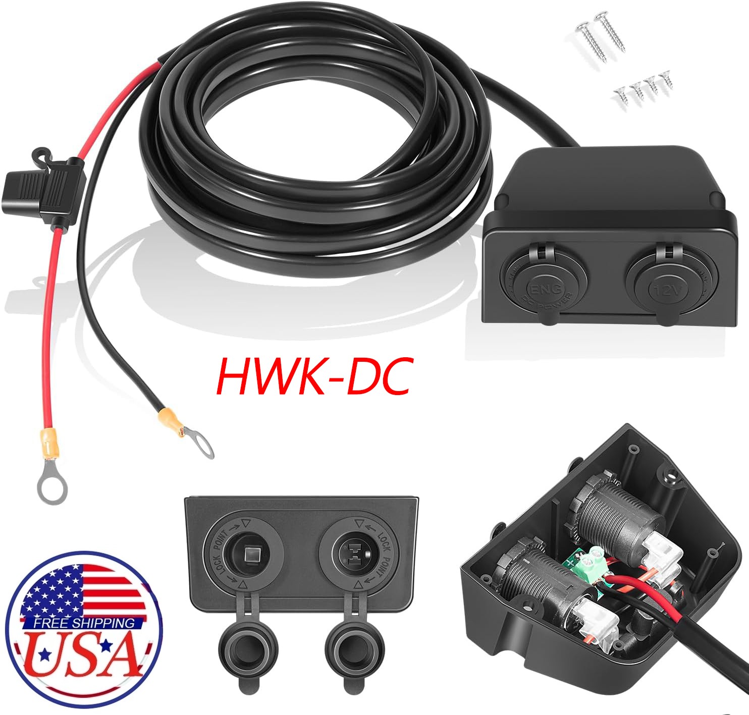 for Dometic HWK-DC Hardwiring Kit DC for RV/Vehicle Power Supply 10AWG Wiring