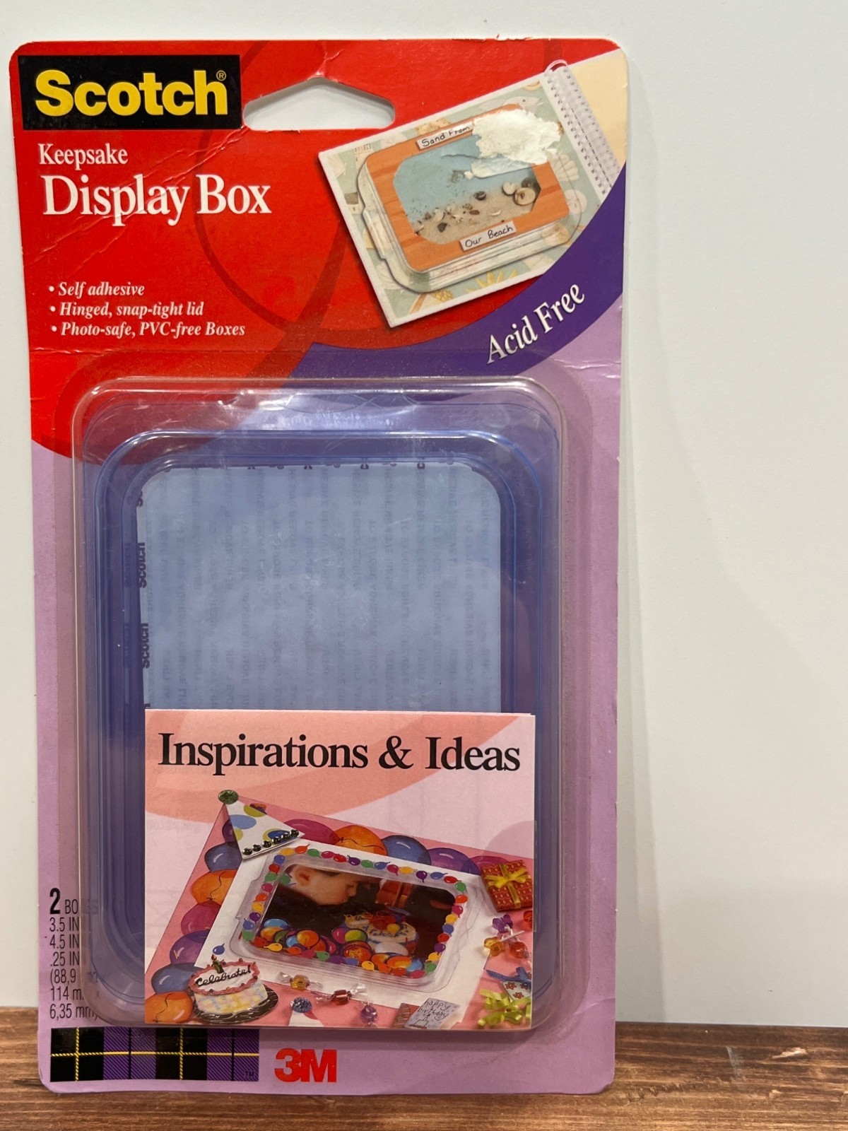 Scotch 3M Keepsake Display Box Acid-Free 2 Pack Self-Adhesive 018R Scrapbook