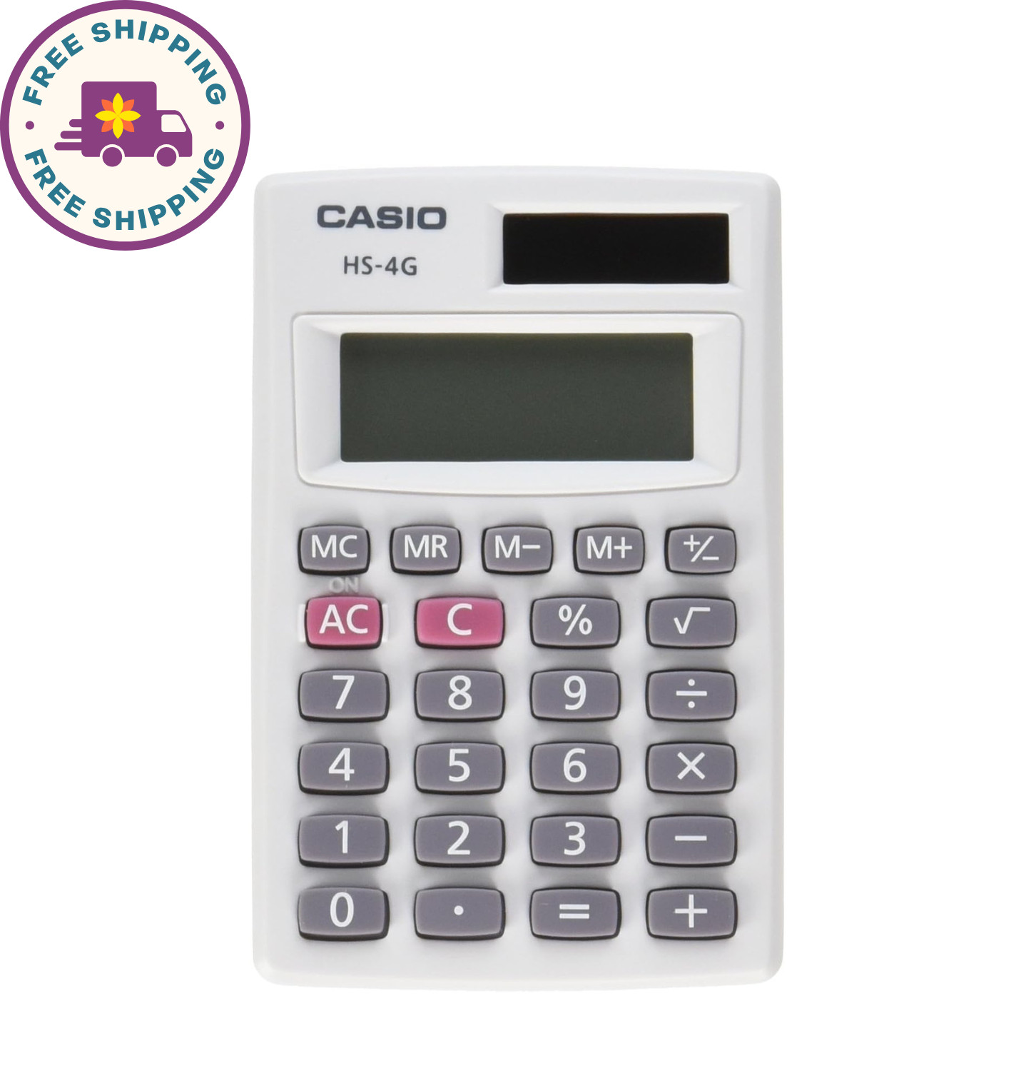 Casio HS-4G Basic Calculator 8 Digit Portable Handheld School Office Use